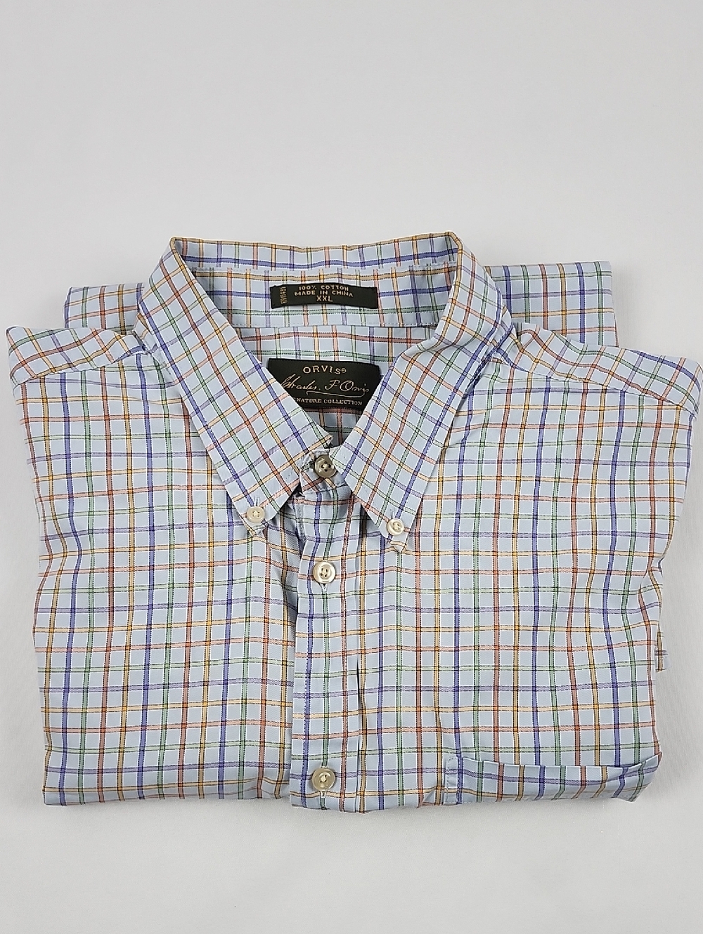 Orvis Signature Collection Mens Checked Long Sleeve Button Down Shirt XXL